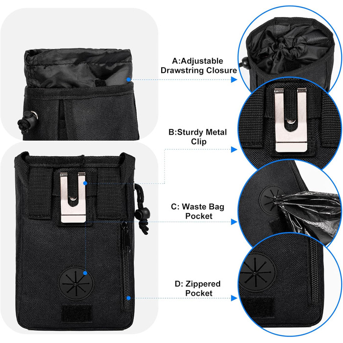 Чорна сумка-переноска для собак Modoker, велика, для подорожей, з кишенями для ласощів