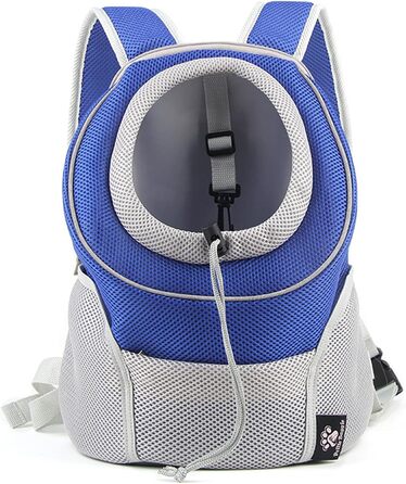 Рюкзак для собак та котів PETCUTE, блакитний, з висувною головою та знімним килимком