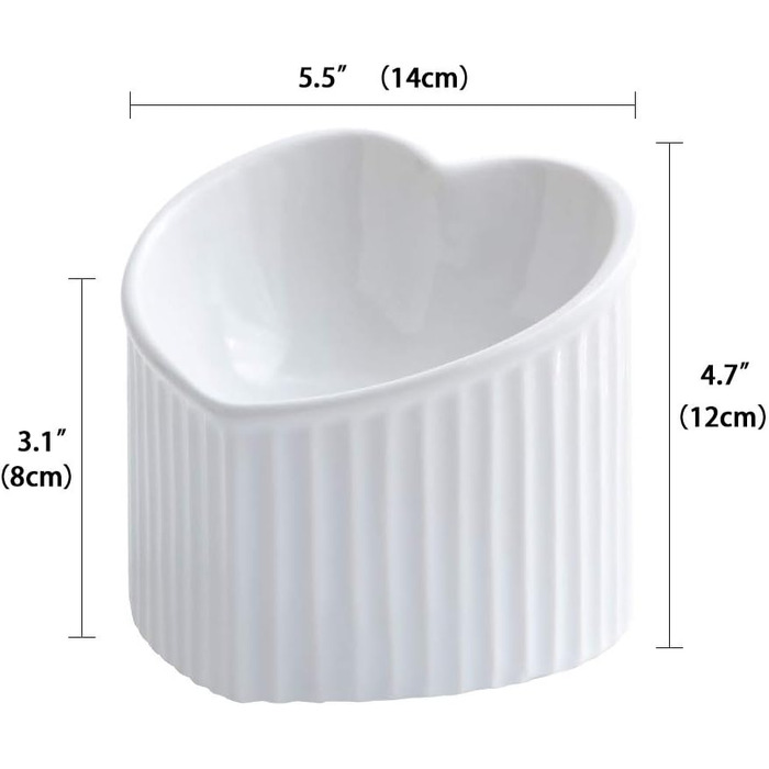 Підвищена годівниця для котів, керамічна миска для корму - годівниця для котів з нахилом, анти-блювотний дизайн, миска для корму, придатна для миття в посудомийній машині та мікрохвильовці, 180 г, зелений (білий)