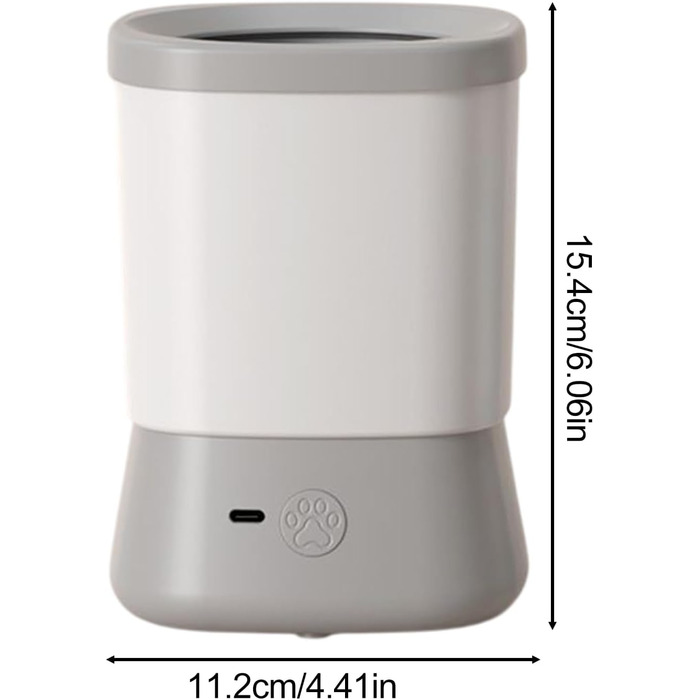 Автоматичний очищувач лап для собак | Пристрій для догляду за тваринами, захищений від бризок | Ідеально для дому, подорожей, кемпінгу, прогулянок (сірий)