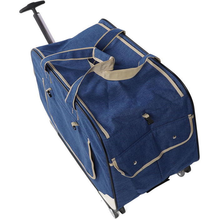 Транспортна переноска для собак, складана, велика, з колесами та телескопічною ручкою, для котів та собак до 17,5 кг (BLUE)