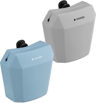 Набір з 2 силіконових мішечків для корму Navaris - мішечки для ласощів, сухого та вологого корму для собак (сірий & темно-синій)