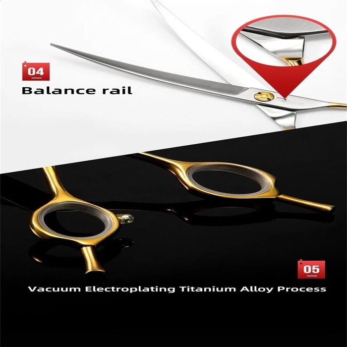 Професійна вигнута ножиця для грумінгу собак Golden - 7 дюймів, з ергономічною ручкою, з нержавіючої сталі 440C