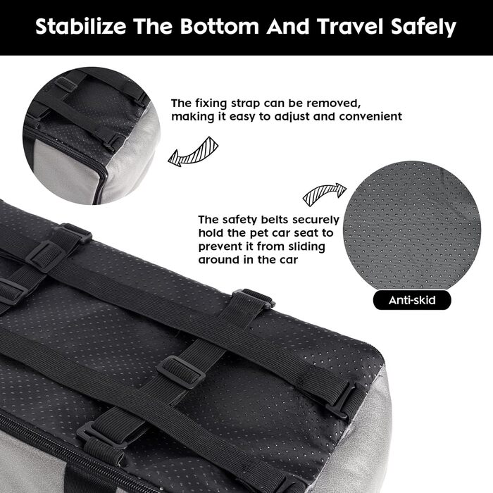 Автокрісло для собак та котів: стабільне, з ременями, знімне, миється, до 6 кг