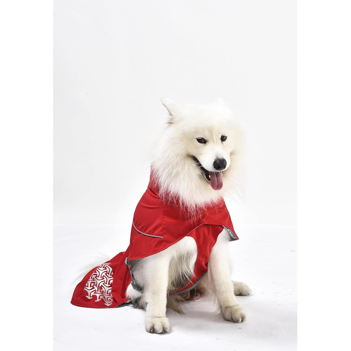 iEnergy™ Куртка для собак на зиму, тепла та легка, з відбиваючими елементами. Червона, середнього розміру