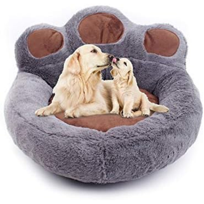 Крісло-лежанка для собак Bärentatze, знімний чохол, для дому та вулиці, миється, подушка для собак, котів, лежанка для собак, корзина для собак, гніздо для котів, лежанка для собак, м'яка, розмір M: 68x62 см, сірий колір