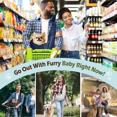 Pawaboo: Сумка-переноска для собак та котів, Outdoor, до 5.5 кг, блакитний з квітами