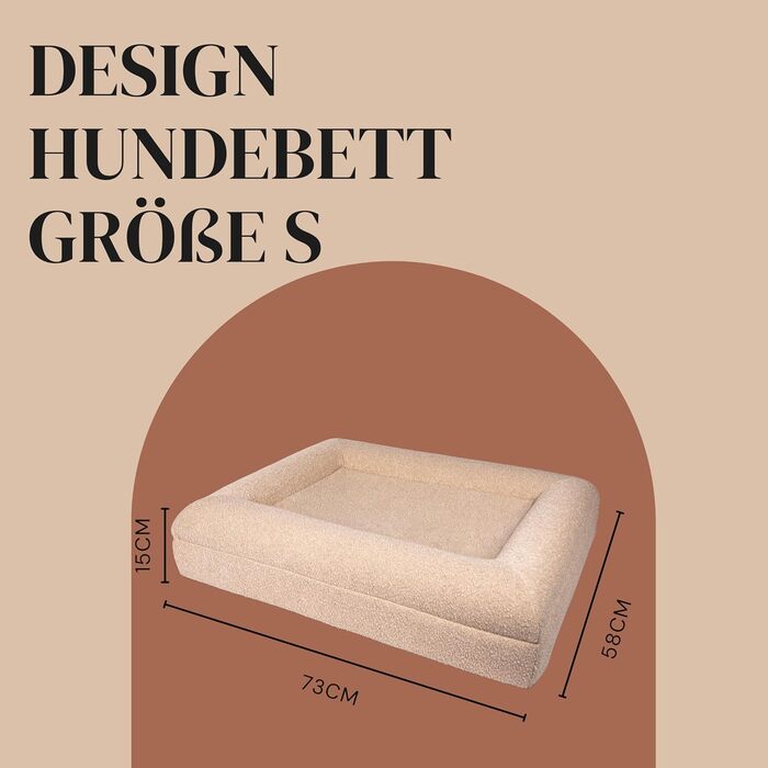 Ортопедичне ліжко для собак Bouclé, бежеве, з піною Memory Foam (M)