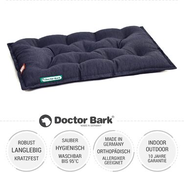 Ортопедичне собаче ліжко Doctor Bark Urban - для середніх собак, 70x50 см, Königsblau (зроблено в Німеччині)