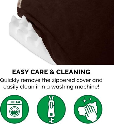 Лягу для собак Furhaven Large Orthopedic з ортопедичним матрацом, стиль дивану, знімний чохол, великий розмір (76 x 51 x 8 см), колір Еспресо