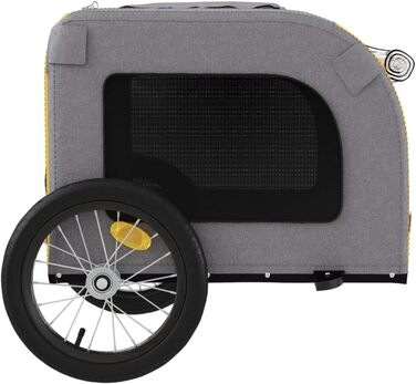 Причіп для велосипеда для собак Жовтого та Сірого кольорів, Oxford-тканина та сталь, LH33839