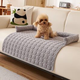 Крісло-ліжко для собак, м'яке, з бортиком, 75x75 см, сірий колір