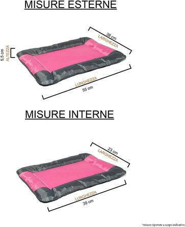 Водонепроникний килимок для собак та котів Sogni e Capricci, Рожевий, 55x38 см, Поліестер