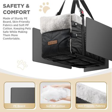 Автокрісло для собак з PU-шкіри, Рожеве (Чорне PU-шкіра)