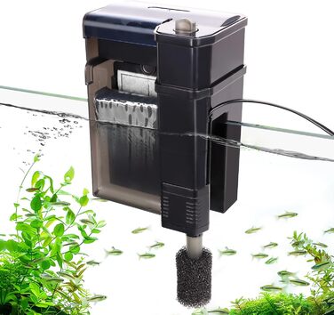Фільтр для акваріума Hygger Hang On, 300л/год, для акваріумів 15-80л, 7W, з двошатрою камерою фільтрації