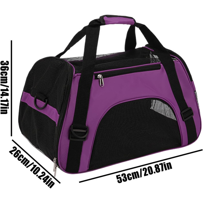 Сумка-переноска для собак, портативна, дихаюча, водонепроникна, легка, для подорожей та прогулянок (фіолетовий)