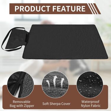 Зручна водонепроникна ковдра для тварин, 100 x 70 см, для кемпінгу, собак, котів, підстилка, зігріваюча ковдра для собак з сумкою, лежанка для собак, килимок для собак, ковдри для тварин для відпочинку на вулиці та в приміщенні, туристична ковдра для дома