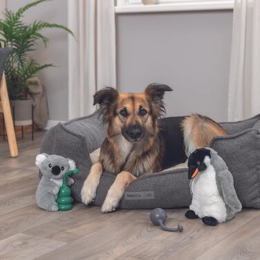 ТRIXIE Лежанка для собак Coline, 80x65 см, сіро-бежева - з перероблених матеріалів, для собак середніх порід, кошик, неслизька, знімний чохол, 36671