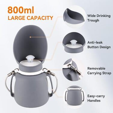 Поїлка для собак Billionchains, 765.4 г, велика ємність, портативна, для подорожей та активного відпочинку