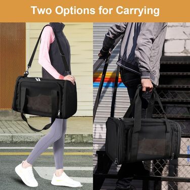 Складана переносна сумка-бокс для собак та котів VSSHE, 15 кг, чорна