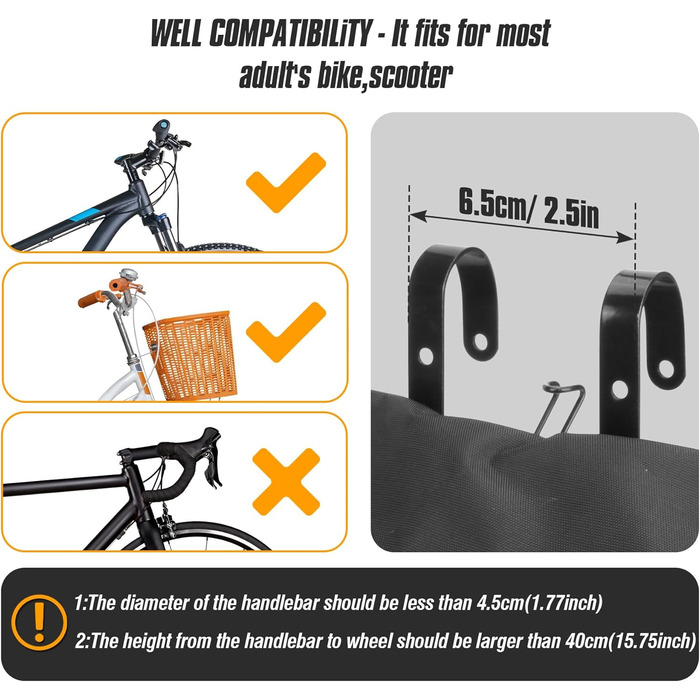 Складна корзина для велосипеда Spesh з нейлоновим внутрішнім мішком. Знімне дротяне плетіння, вантажопідйомність до 20 кг