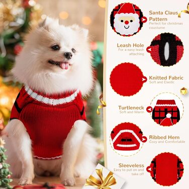 Теплий святковий пуловер для собак з отвором для повідка, класичний, в клітинку, для котів та собак, зимовий, теплий, в'язаний, бренд BAEJMJK