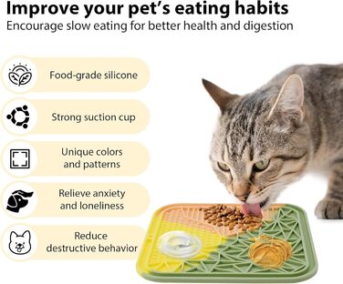 Силіконовий килимок для лизання собак та котів з присосками, багатокольоровий, для цуценят, уповільнює годування, знімає тривогу під час купання та тренувань