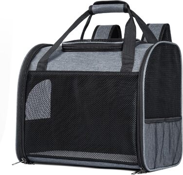 Рюкзак-переноска для котів з сітчастим вікном - складаний переносник для котів та маленьких собак (4-8 кг) з надійною застібкою-блискавкою, страхувальний поводок, ідеальний для подорожей та прогулянок