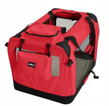Переноска для собак Leopet, червона, XL (81,3 см x 58,4 см x 58,4 см)