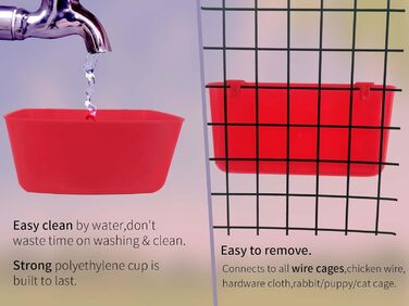 Годівниця-поїлка для клітки AMZSYLV 600 мл (26 шт.) сіра, для кроликів, птахів, котів, цуценят