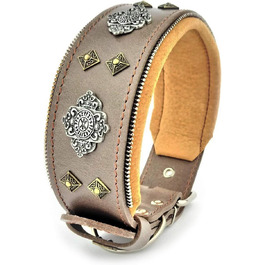 Bestia™ нашийник для великих собак Aztec, 100% шкіра, м’яка підкладка, 6,3 см, унікальний дизайн