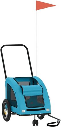 Трансформер для собак з рамою з емальованої сталі, Oxford-тканина, PVC-дах, вантажопідйомність до 45 кг, Model93956 (синій, 125 x 52 x 53 см)