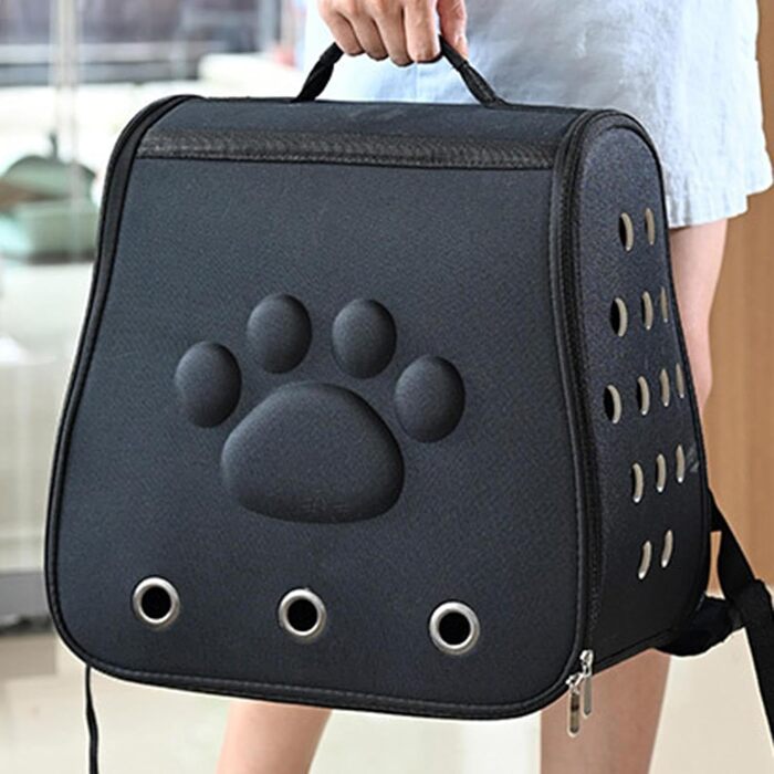 Переноска для котів та собак, чорна - легка, дихаюча, для маленьких та середніх порід