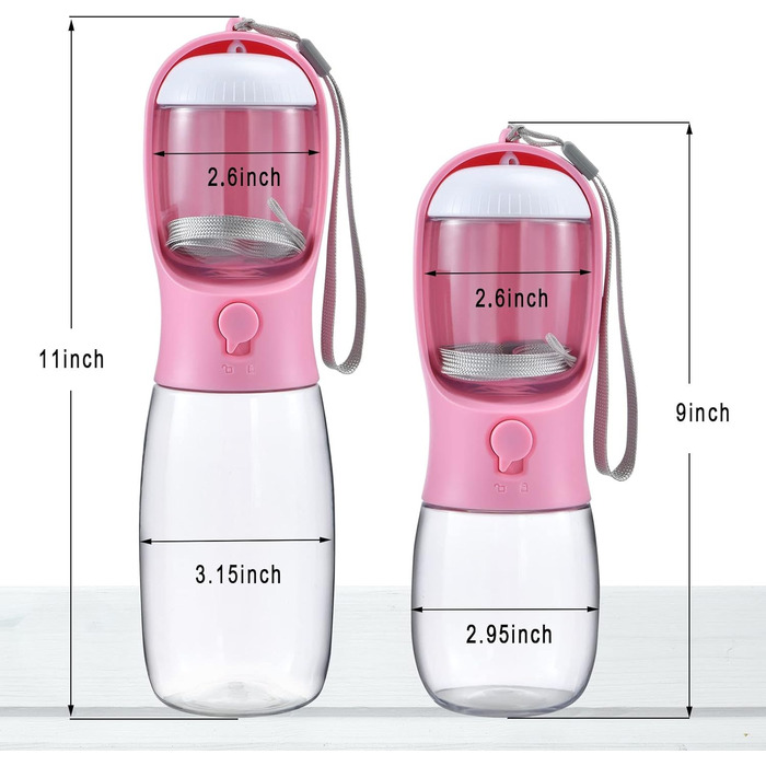 Водяна пляшка для собак Cibaabo з контейнером для корму, дорожній напійник для цуценят, портативний диспенсер для тварин, аксесуари для собак, необхідні речі для цуценят, Йоркширських тер'єрів, Чихуахуа, котів, 300 мл, жовтий