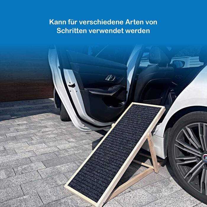 Дерев'яна рампа для собак, регульована висота, 78 см - Natural Groβ