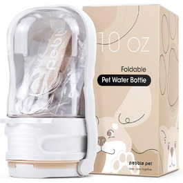 Складана пляшка для води для тварин Pebble Pet, 284 мл, з фільтром, портативна миска для пиття, для собак та котів, не протікає, без BPA, для прогулянок та подорожей