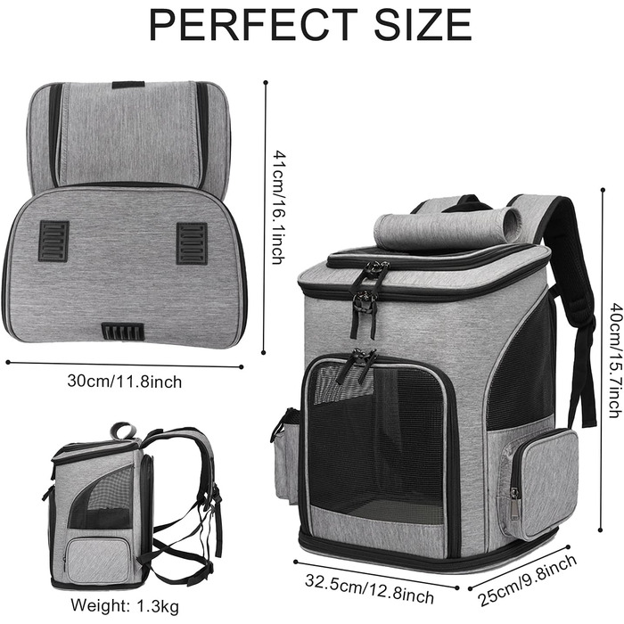 Рюкзак для собак, дихаючий, складаний, переноска для тварин, рюкзак-переноска для собак та котів