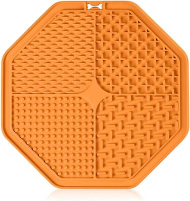 Слинява для собак з присосками, 2 шт. - слинява для собак, повільний годівник, для грумінгу та дресирування (помаранчевий)