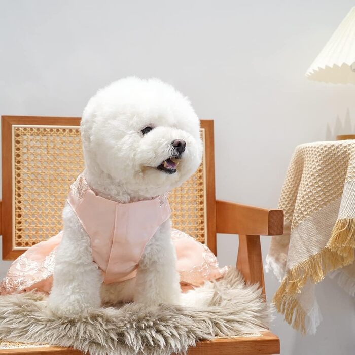 Сукня для домашнього улюбленця на весілля з квітковим візерунком, вишита, розмір L, рожева