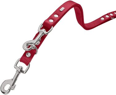 HUNTER Рулетка для собак Grenada, червона, з натуральної шкіри, 13/200, 1,3 см, 200 см, ручна робота, Німеччина, для тренувань та повсякденного використання