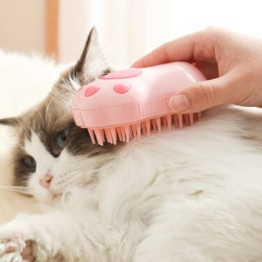 Щітка для котів і собак з водяним резервуаром, рожева. Для догляду, масажу та видалення шерсті