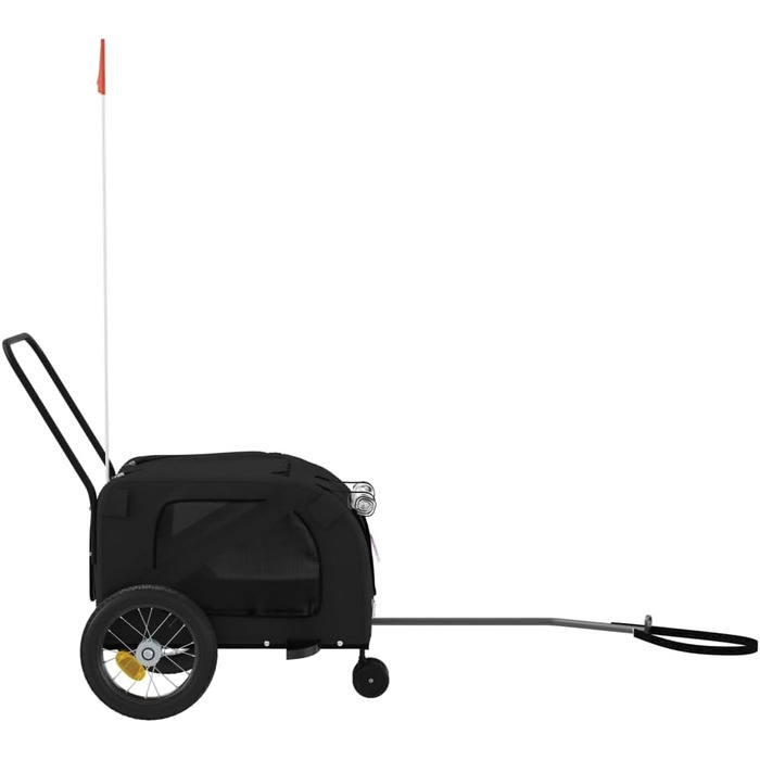 Причіп для велосипеда SKM для собак чорного кольору, тканина Ox, залізо, до 7.5 кг