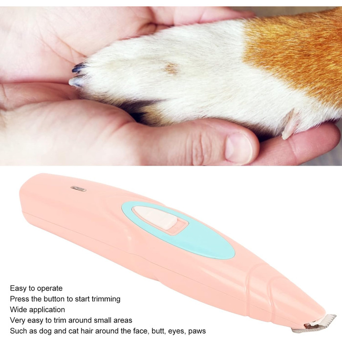 Набір для догляду за шерстю собак Flexman: акумуляторний тример, шліфувальник нігтів, для собак, котів та дрібних тварин (рожевий)