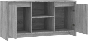 ТВ тумба vidaXL з дверцятами, полицями, біла, 102x37,5x52,5 см, ДСП (дуб сонома) – сучасна низька шафа для телевізора та Hi-Fi