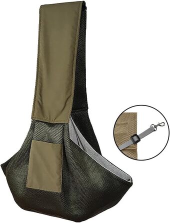 Сумка-переноска для собак до 5 кг, Sling Pet Carrier, зручна переноска для тварин, сумка-переноска для котів та собак, для прогулянок на плечі (Темно-зелена)