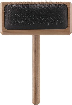 М'яка бамбукова щітка для грумінгу Mikki 6280033 з кульковими насадками для собак та котів, велика, 99 г (коричнева, M)