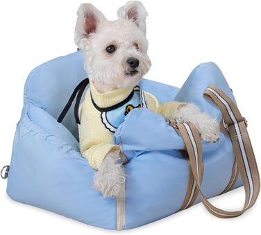 Автокрісло для собак Wakytu – підвищення для собак, водонепроникне, з кишенями для зберігання, до 9 кг, блакитне