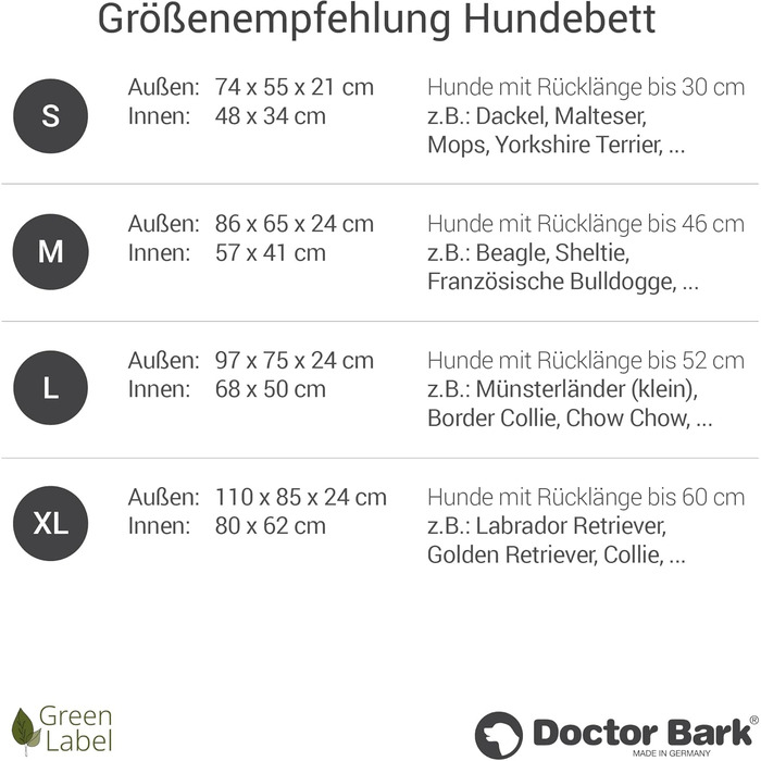 Ліжко для собак середніх порід Doctor Bark - м'яке та зручне, зелений колір (97x75 см)