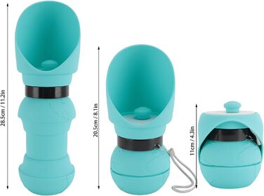 Складана пляшка для води для собак, силіконовий напійник для тварин, диспенсер для води для цуценят, дорожній напійник для собак, для прогулянок та походів (Blue)