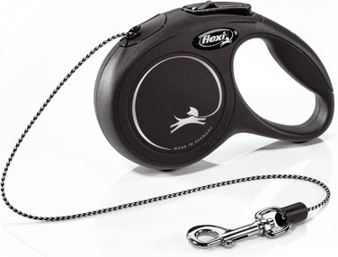 Повідок рулетка FLEXI Classic XS, 3 м, до 8,2 кг, шнур, чорний, ергономічний, не плутається, для собак